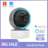 3MP Tuya WiFi PTZ Camera Indoor IP Camera Wireless Security Video Surveillance Camera with Alexa Home 1080P WiFi Camera