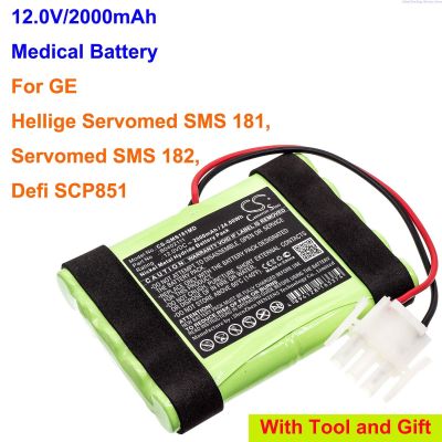 [COD] 2000mAh Battery B0402111 for Hellige Servomed 181 182 Defi SCP851