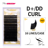 Misslamode D + ขนตาปลอมแบบโค้ง,ขนตาส่วนบุคคล16แถวขนตาปลอมสีดำด้านสำหรับขนตามืออาชีพ