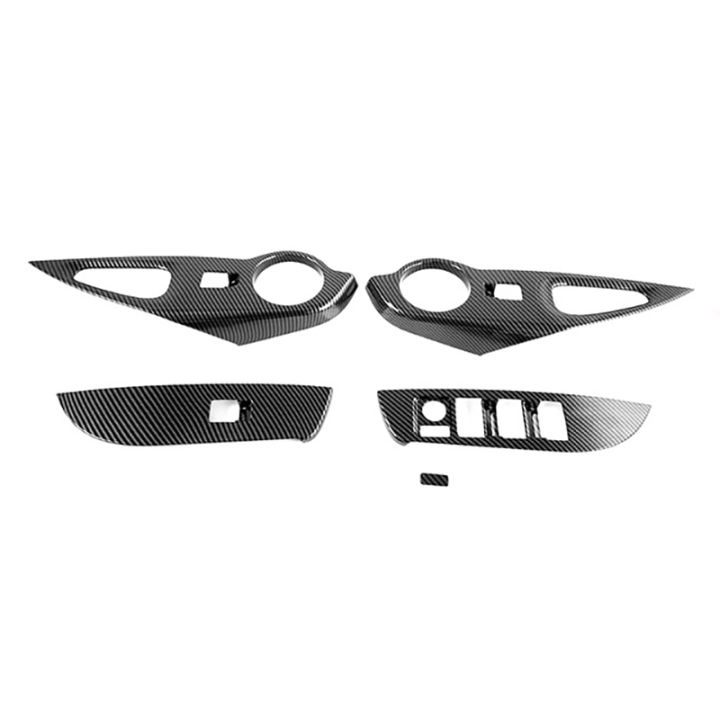 for-toyota-corolla-cross-2020-2021-car-carbon-fiber-door-window-lift-switch-panel-cover-trim-accessories-drive-right