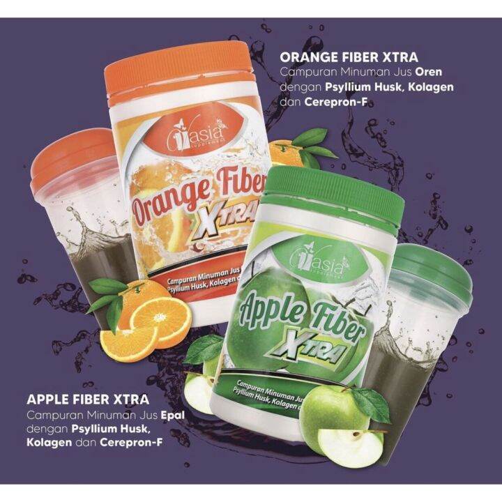 🔥💯VASIA APPLE FIBER XTRA + FREE SHAKER & V'ASIA ORANGE FIBER EXTRA + FREE SHAKER💯🔥 Lazada