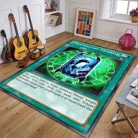 Yugioh แผ่นรองเซ็นการ์ด Orichalcos สีดำสำหรับคนรักเกมพรมกลางแจ้งห้องนอนป้องกันการลื่น