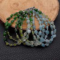 YYGEM 8 7เส้นธรรมชาติ Diospside Aquamarine Peridot Prehnite สร้อยข้อมือแบบอิสระทำด้วยมือสำหรับผู้หญิง