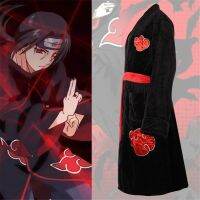 Naruto เสื้อคลุม ชุดนอนยาว ผ้าสักหลาด คอสเพลย์อนิเมะ Akatsuki Itachi เหมาะกับใส่ในห้องน้ํา สําหรับผู้ชาย