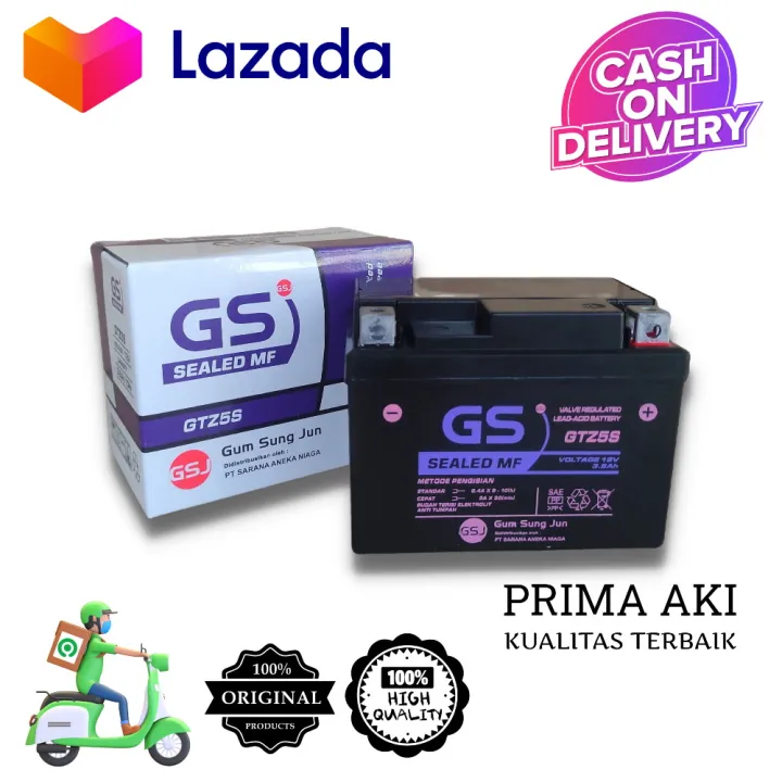 Aki Motor Honda Revo 110 Fit GTZ5S Accu Kering MF / Aki Kering Motor