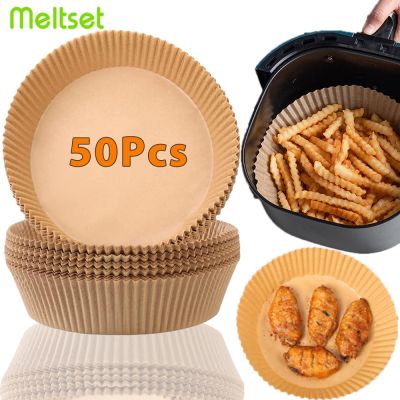 25-50Pcs Air Fryer Disposable Paper Non-Stick Airfryer Baking Papers 16cm Round Air-Fryer Paper Liners Paper Kitchen Accessories
