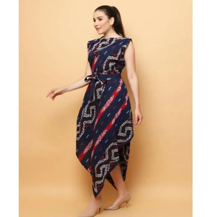 Dress Wanita Terbaru Kekinian Baju Tenun Dress Kondangan Etnik Baju