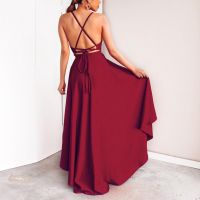 Formal prom dress long red tail party ball gown evening