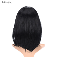 Jettingbuy】แฟลชเซลสำหรับผู้หญิงวิกผมบ๊อบสั้นเส้นผมมนุษย์หน้าลูกไม้ไร้รอยต่อตรง