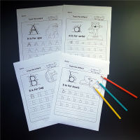 เรียนรู้ ABC ภาษาอังกฤษ26ตัวอักษรตัวอักษรแบบโต้ตอบ Phonics ระบายสีหนังสือปฏิบัติเด็ก Homepaper ของเล่นเพื่อการศึกษาเด็ก