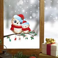 【LZ】❏₪  2023 Christmas Birds window self-adhesive wall stickers Shop glass window wall DIY decoration Christmas gifts