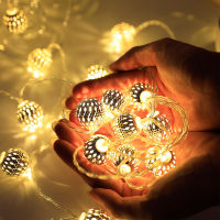 LED String Lights Empty Moroccan Ball Christmas Lantern Iron Art Ball Romantic Room Decoration Christmas Decorations 2022