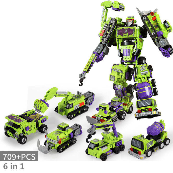 6-in-1-transformation-robot-building-block-city-vehicle-engineering-excavator-car-truck-racing-car-bricks-construction-toys