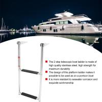 Marine 2 Step Ladder Telescopic Stainless Steel Dropped Ladder for Boat Yacht