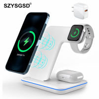 3 in 1 15W Qi Wireless Charger For iPhone 12 11 XS XR X 8 Samsung S20 Fast Charger Stand for Apple Watch 5 4 3 Airpods Pro