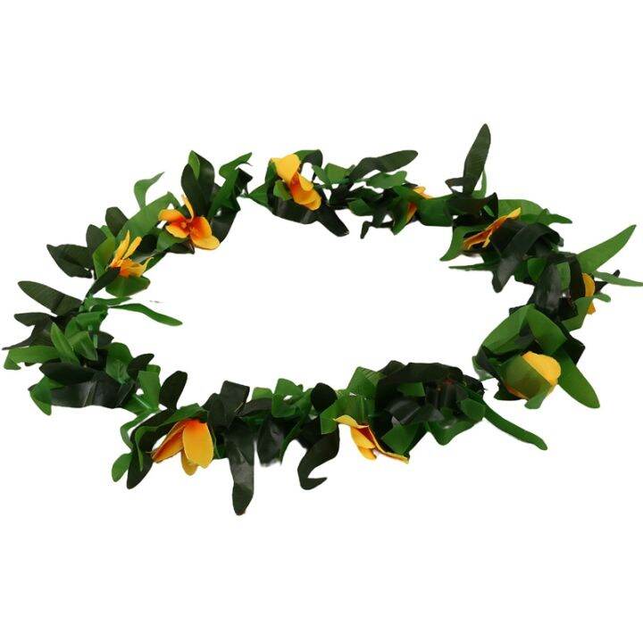 luau-leis-3-pcs-artificial-flowers-tropical-hawaiian-lei-leaf-necklaces-for-hula-costume-and-beach-party