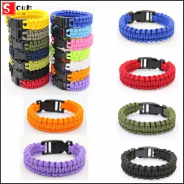 2/4/8pcs High Quality 550 Paracords Outdoor Curved Emergency Tool Side  Release Buckle Survival Whistle Buckles Paracord Accessories Bracelet Strap  8PCS STYLE 1 
