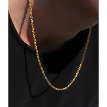 Shop Gold Rope Necklace For Men Size 24 with great discounts and