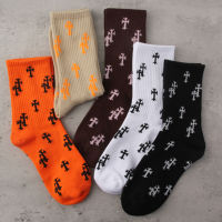 Crew Street Fashion Socks Spiny Crucifix Latin Cross Rood Cotton Gothic Elastic Punk Black Gift Orange Coconut Cocoa Palm Tree