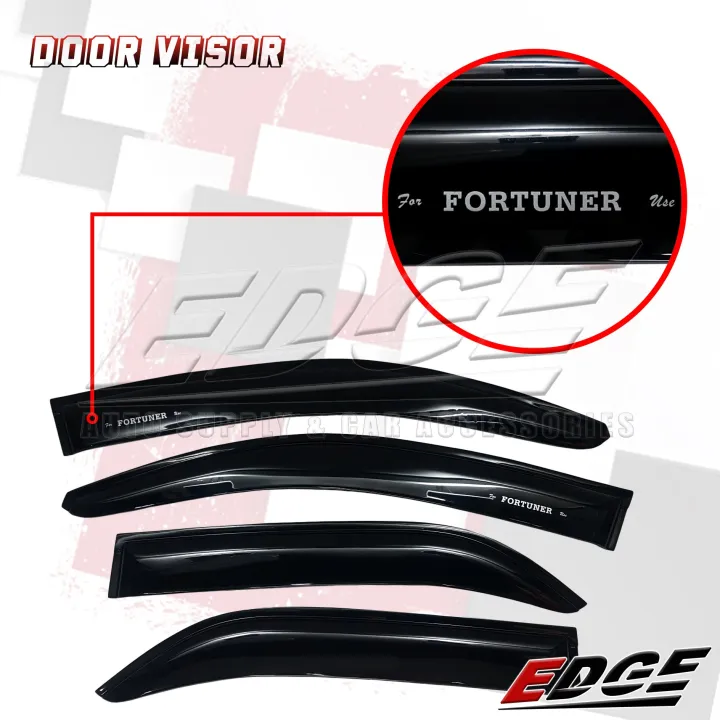 Toyota Fortuner 20052015 Door Visor (Black CLR) // vent window sun