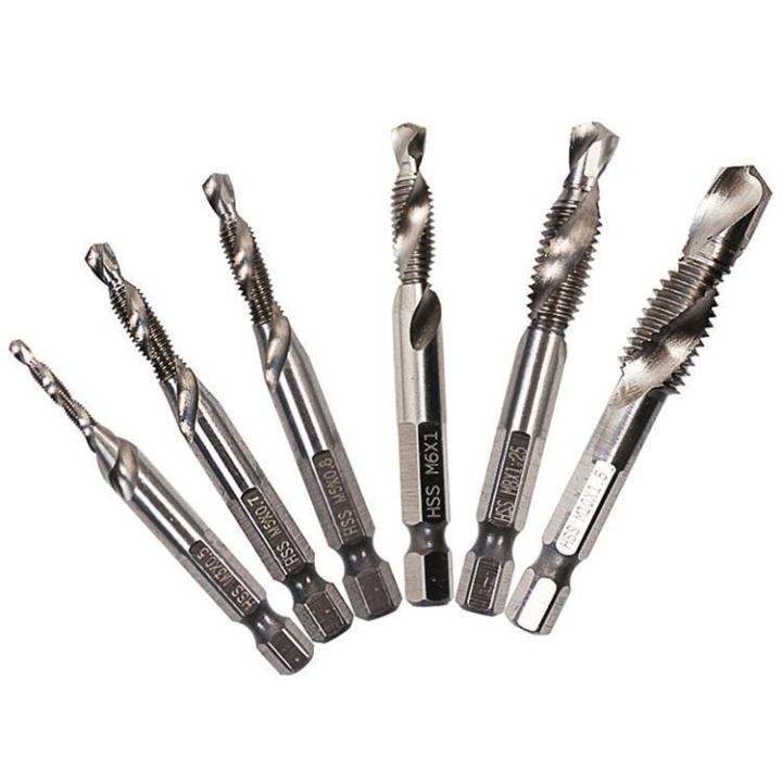 Composite Tap Drill Bit Set 1/4'' Hex Hss High Speed Steel Thread