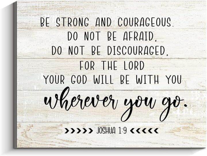 Bible Verses Wall Decor Joshua Wall Art Be Strong and Courageous