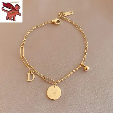 Mud Pie Womens Initial Pave Bracelet D Gold 5 India  Ubuy