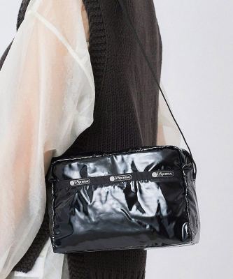 Luxbao ใหม่แฟชั่นสีทึบไหล่เดี่ยวกระเป๋าสี่เหลี่ยมเล็กกระเป๋าถือกระเป๋าสะพาย 2434 จำกัด สีดำสดใส