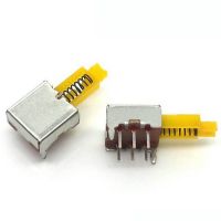 ❀♘ 50pcs A06 Directly key switch 6 pins push button switch self locking power switch yellow spring switch for power supplies