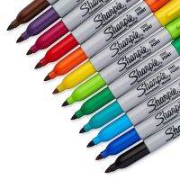 12/24 Pcs Set Sanford Sharpie Oil Marker Pens Colored Markers Art Pen Permanent Colour Marker Pen Office Stationery 1mm Nib