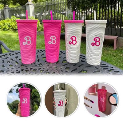 Barbie Movie Peripheral Accompanying Cup 750ml Acrylic Water Barbie With Pink Cup Straw O3I4