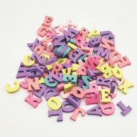 ][[ 100Pcs/Lot DIY Handmade Numbers And Letters Alphabet Wood Chips Wood Beads Environmental Friendly Wood Block Teaching Materials