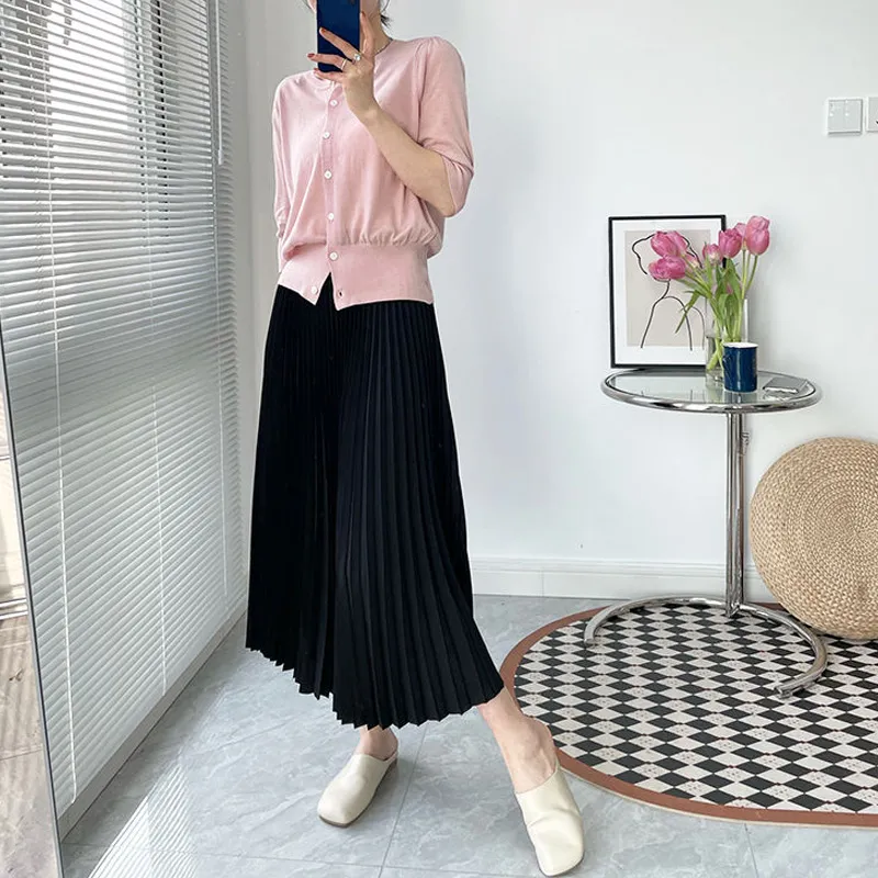 □◘℗ 【Malaysia stock】satin pleated skirt high waist a line retro long skirt  labuh kembang women skirt kembang labuh vintage skirt woman maxi skirts  high waist skirt muslimah skirts plain skirt