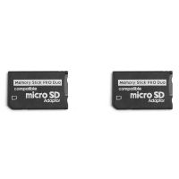 2X Memory Stick Pro Duo Adapter, Micro-SD/Micro-SDHC TF Card to Memory Stick MS Pro Duo Card for Sony PSP Card Adapter