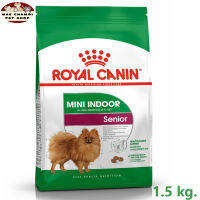 สุดปัง ส่งฟรี ?Royal Canin Mini Indoor Senior ขนาด 1.5 kg . อาหารสุนัข อาหารเม็ดสุนัขสูงวัย พันธุ์เล็ก เลี้ยงในบ้าน อายุ 8 ปีขึ้นไป (Dry Dog Food, โรยัล คานิน)