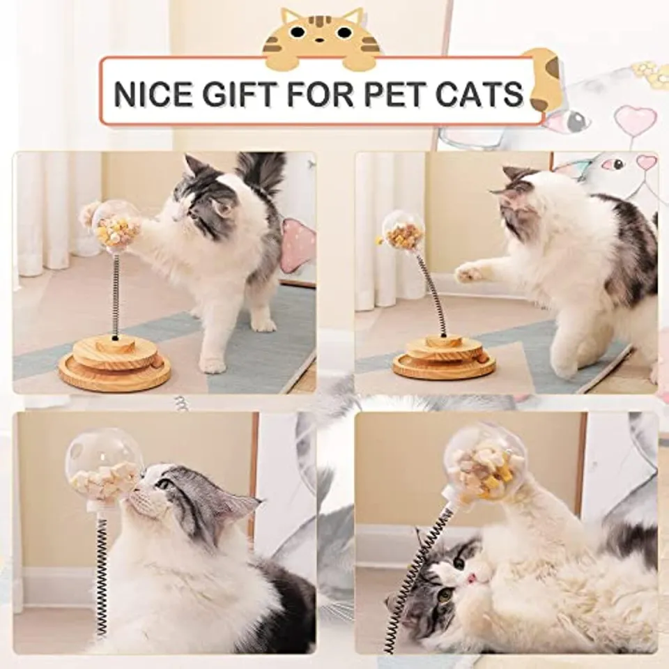 Wooden Interactive Cat Toy for Indoor Roller Exerciser Leaking