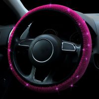 Car Steering Wheel Cover Bling Bling Rhinestones Crystal Universal No Inner Ring Four Seasons Auto Accessories Case Car Styling Steering Wheels Access