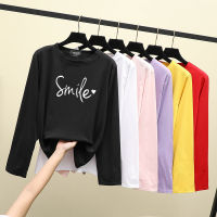 【Ready Stock】 T-shirt Jenis Lengan Panjang Baju Saiz Besar Women Blouse korean style Plus Size Long Sleeve Clothes Round Neck Student