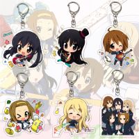 Anime K-ON!! Keychain Hirasawa Yui Akiyama Mio Kotobuki Tsumugi Acrylic Cartoon Figures Key Chain Backpack Bag Charm Accessories Nails Screws Fastener