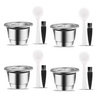 4X Espresso Refillable Capsules Reusable Pod Espresso Coffee Pod Stainless Steel Capsules Compatible