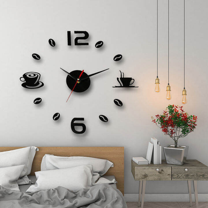 rayua-modern-art-diy-wall-clock-3d-สติกเกอร์ติดด้วยตนเองออกแบบ-home-office-room-decor