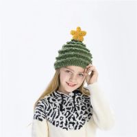 Christmas Tree Hat Hand-Knitted Fashionable Indoor Hats Autumn Parent-Child Warm Holiday Gift Outdoor Caps Child