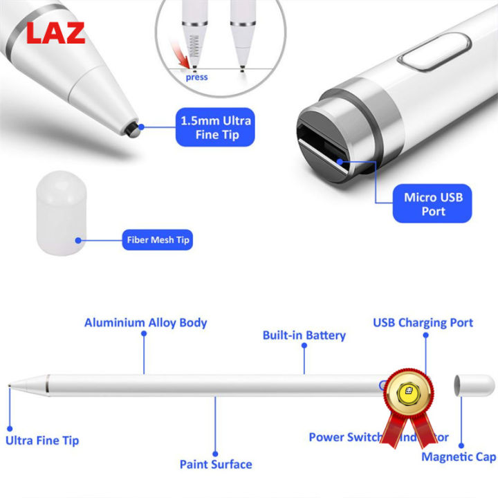 ปากกาปากกาอัจฉริยะดินสอหน้าจอสัมผัสแบบคาปาซิทีฟใช้ได้กับ-ipad-โทรศัพท์มือถือ-ios-android