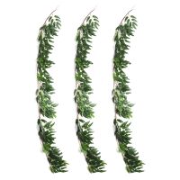 (16.8Ft) Artificial Willow Leaves Vines Twigs- Silk Hanging Willow Plant Greenery Garland String for Indoor