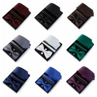 【YD】 Tie Set Men Necktie 7.5cm Color Luxury Bowtie Bow Wedding Cravat