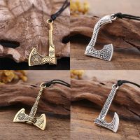 Skyrim Viking Slavic Axe Pendant Necklace Amulet Celtics Knot Nordic Valknut Rope Necklaces For Men Vintage Punk Jewelry Gifts 【hot】Brisana