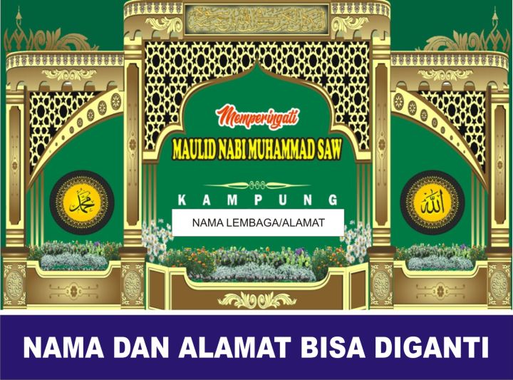 Spanduk Maulid 2022 | Backdrop Maulid Nabi | Spanduk Maulid 2022 ...