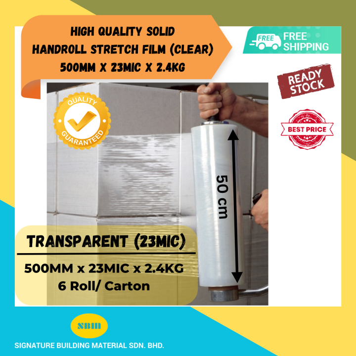 HIGH QUALITY SOLID Wrapper Handroll Stretch Film (Clear) 50cm / Cling