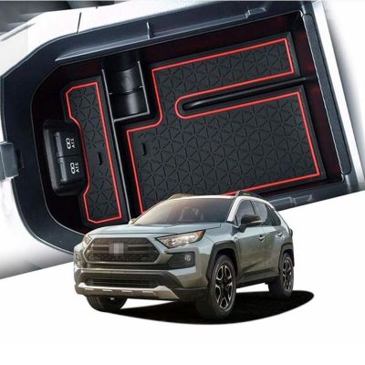 ☎ Car Central Storage Box Broadhurst Armrest Remoulded Glove Storage Box For Toyota RAV4 2019 2020 2021 Accessories Auto Styling
