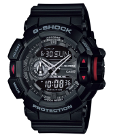 Casio G-Shock นาฬิกาข้อมือผู้ชาย สายเรซิ่น รุ่น GA-400,GA-400-1B - สีดำ